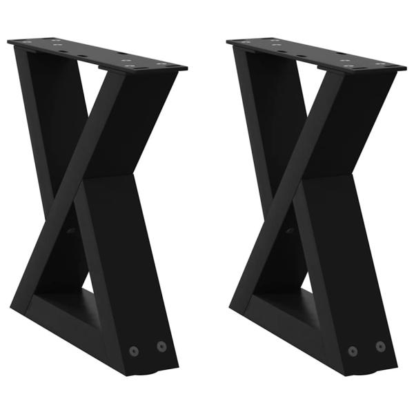 Couchtischbeine 2 Stk. Schwarz 40x(30-31,3) cm Stahl
