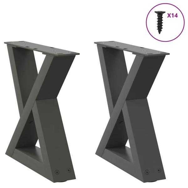ARDEBO.de - Couchtischbeine 2 Stk. Anthrazit 40x(30-31,3) cm Stahl