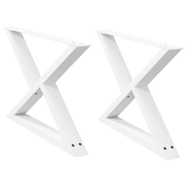 Couchtischbeine 2 Stk. Weiß 70x(42-43,3) cm Stahl