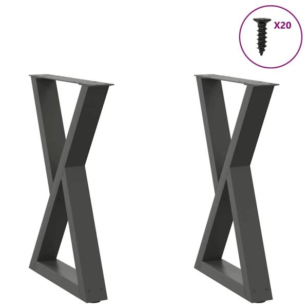 Esstisch Beine 2 Stk. Anthrazit 50x(72-73,3) cm Stahl