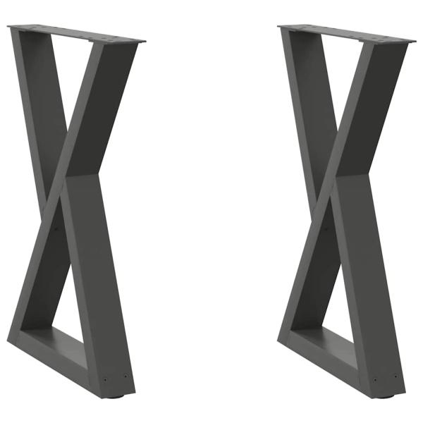 Esstisch Beine 2 Stk. Anthrazit 50x(72-73,3) cm Stahl
