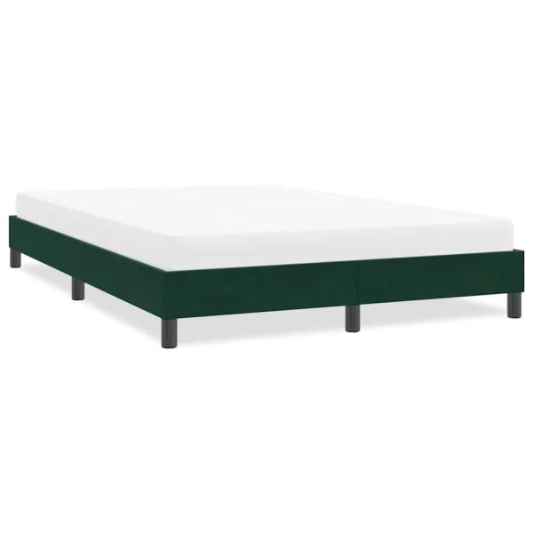 ARDEBO.de - Bettgestell ohne Matratze Dunkelgrün 140x220 cm Samt