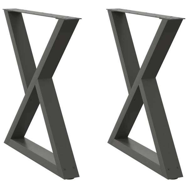 Esstisch Beine 2 Stück Anthrazit 80x(72-73,3) cm Stahl