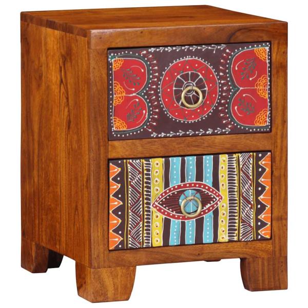 Nachttisch 35x35x45 cm Massivholz Akazie