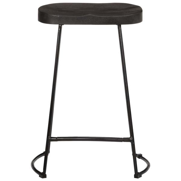 Barhocker 2 Stk. Schwarz 45x40x62 cm Mango Massivholz