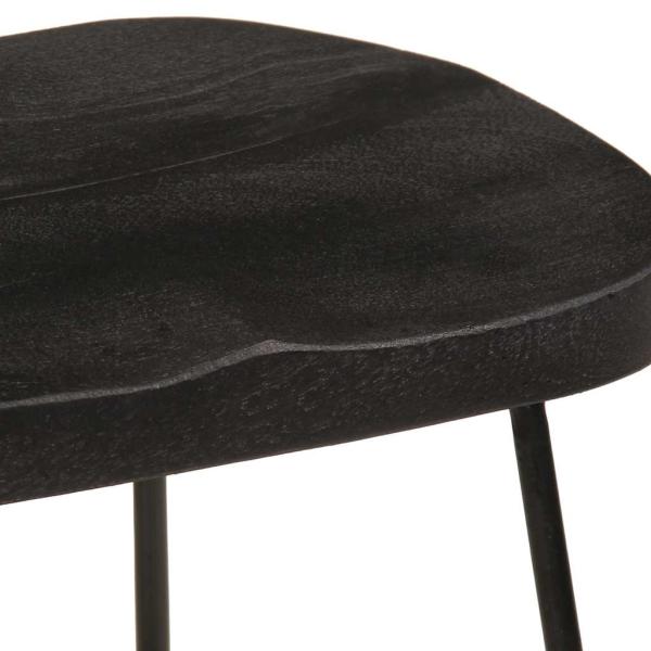 Barhocker 2 Stk. Schwarz 45x40x62 cm Mango Massivholz