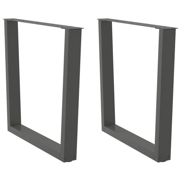 ARDEBO.de - Esstisch Beine V-Form 2 Stück Anthrazit 90x(72-73,3) cm Stahl