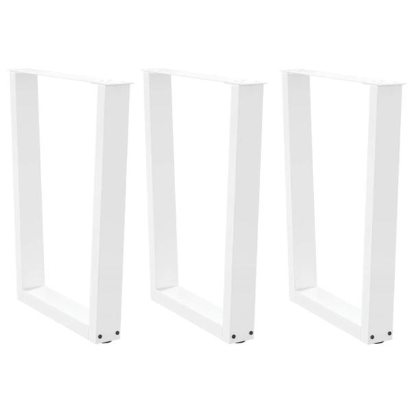 ARDEBO.de - Esstisch Beine V-Form 3 Stück Weiß 70x(72-73,3) cm Stahl