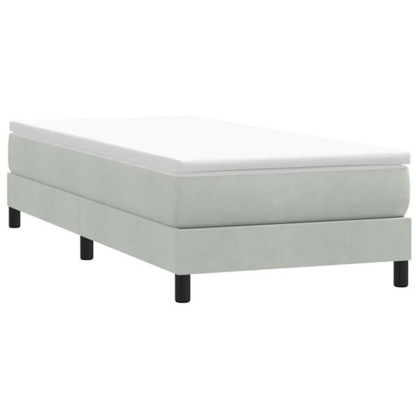 ARDEBO.de - Boxspringbett ohne Matratze Hellgrau 90x210 cm Samt