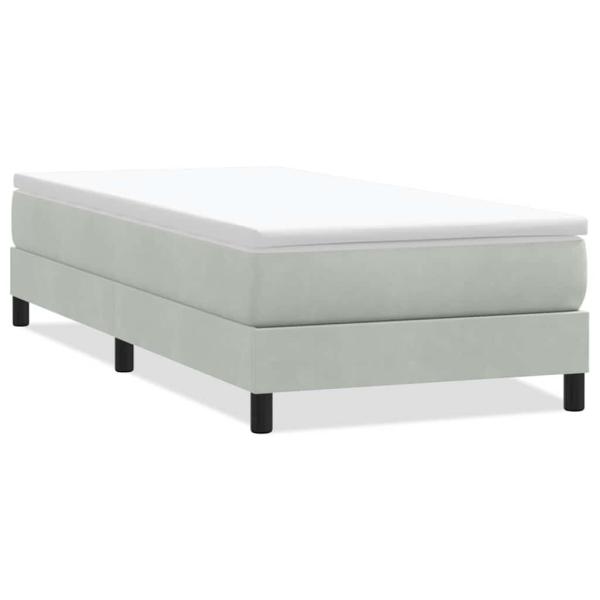 Boxspringbett ohne Matratze Hellgrau 100x210 cm Samt