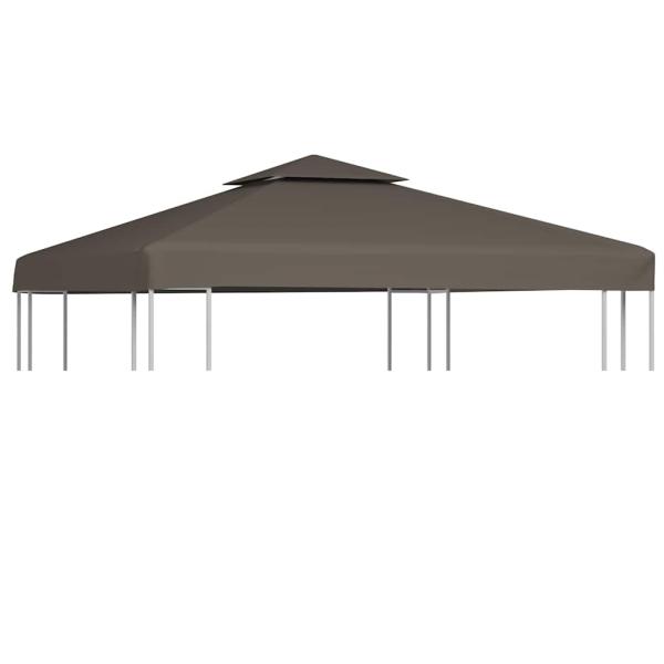 ARDEBO.de - Pavillon-Dachplane mit Kaminabzug 310 g/m² 3x3 m Taupe