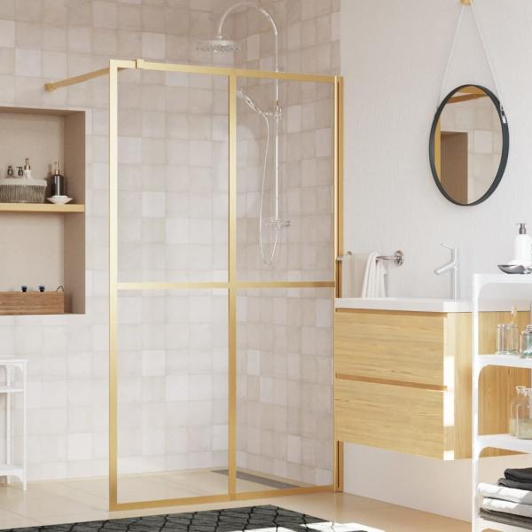 ARDEBO.de - Duschwand f?r Begehbare Dusche ESG Klarglas Golden 118x195cm