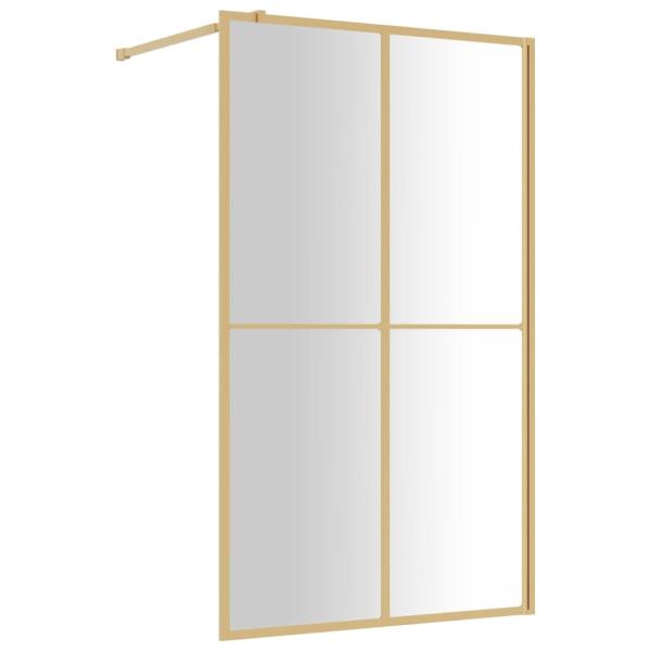 Duschwand f?r Begehbare Dusche ESG Klarglas Golden 118x195cm