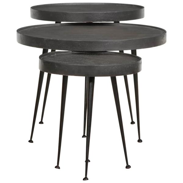 Couchtisch 3 Stk. Schwarz Holzwerkstoff