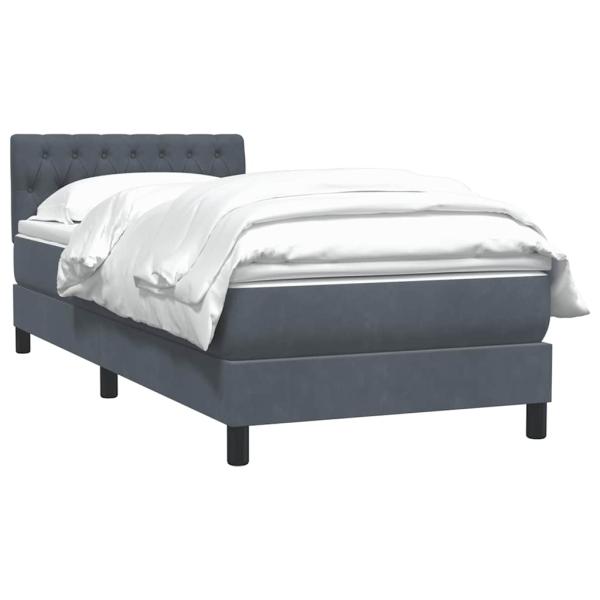 Boxspringbett mit Matratze Dunkelgrau 80x220 cm Samt