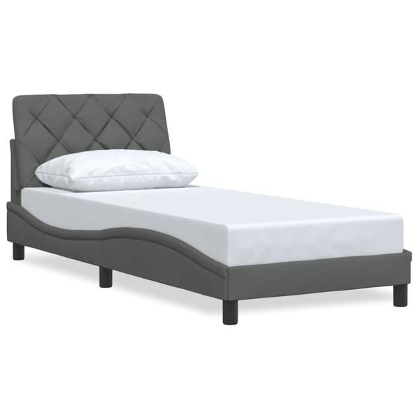 Bettgestell ohne Matratze Dunkelgrau 80x200 cm Stoff