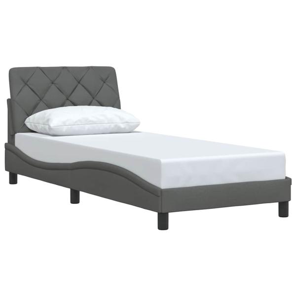 Bettgestell ohne Matratze Dunkelgrau 80x200 cm Stoff