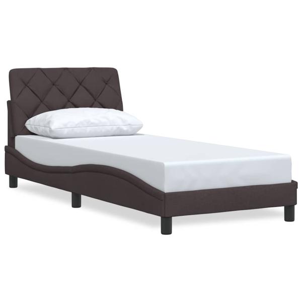 Bettgestell ohne Matratze Dunkelbraun 90x200 cm Stoff