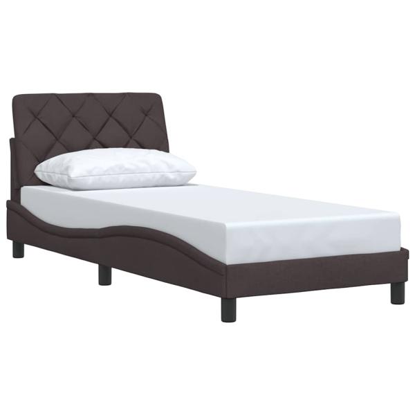 Bettgestell ohne Matratze Dunkelbraun 90x200 cm Stoff
