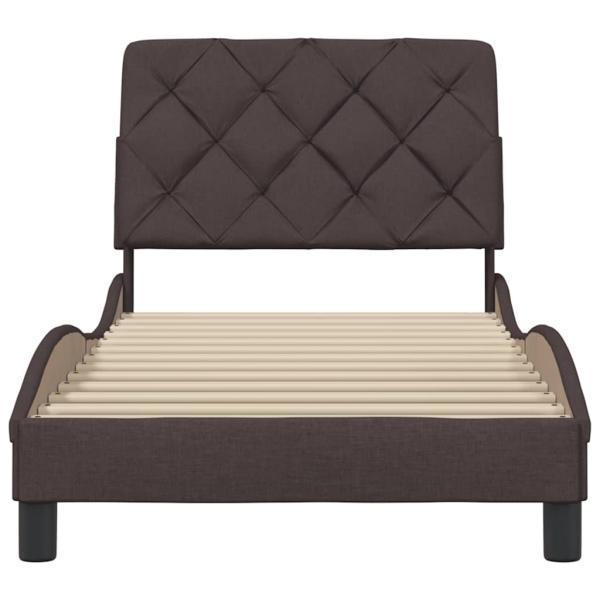 Bettgestell ohne Matratze Dunkelbraun 90x200 cm Stoff