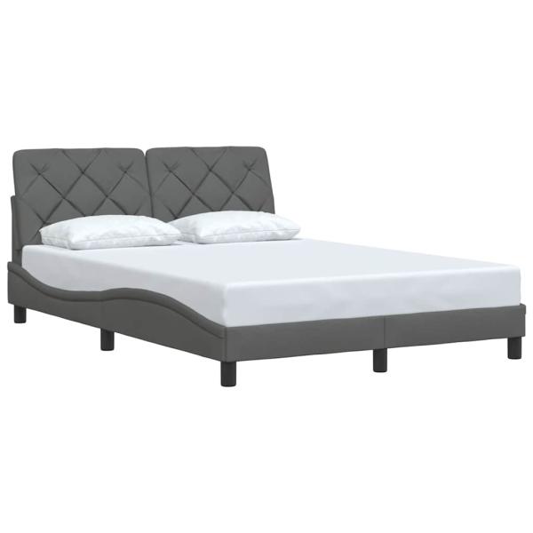 Bettgestell ohne Matratze Dunkelgrau 120x200 cm Stoff