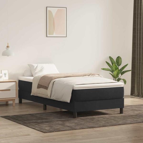 ARDEBO.de - Boxspringbett ohne Matratze Schwarz 80x220 cm Samt