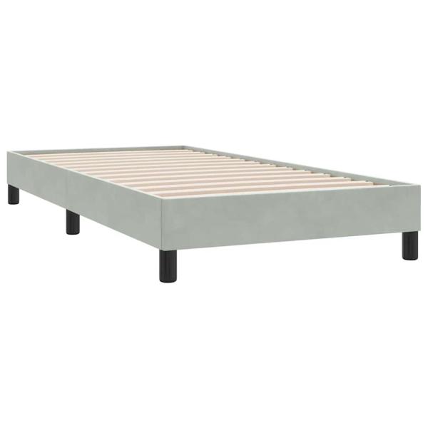 Boxspringbett mit Matratze & LED Hellgrau 80x210 cm Samt