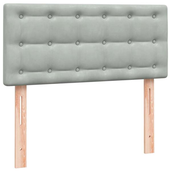 Boxspringbett mit Matratze & LED Hellgrau 80x210 cm Samt