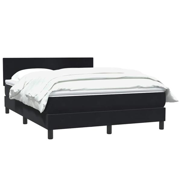 Boxspringbett mit Matratze Schwarz 160x210 cm Samt