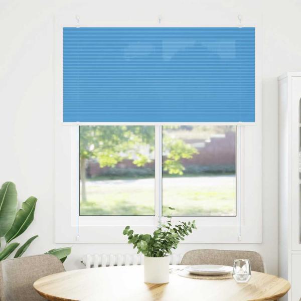 Plissee Blau 115x100 cm Stoffbreite 114,4 cm Polyester