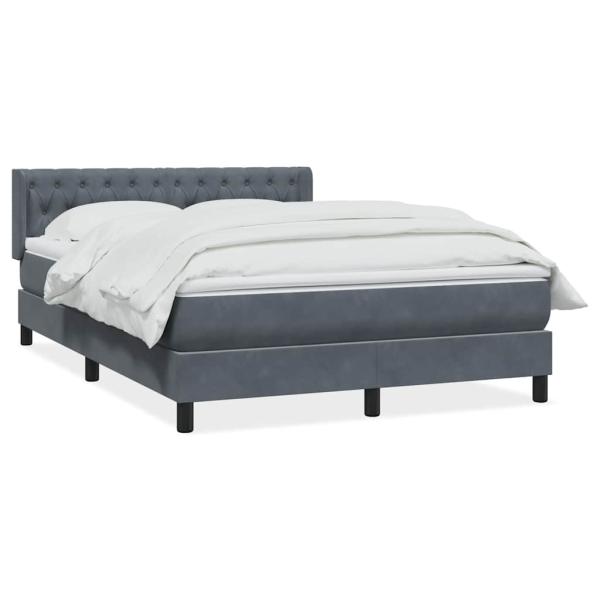 Boxspringbett mit Matratze Dunkelgrau 160x210 cm Samt