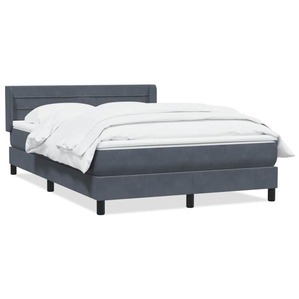 Boxspringbett mit Matratze Dunkelgrau 160x210 cm Samt