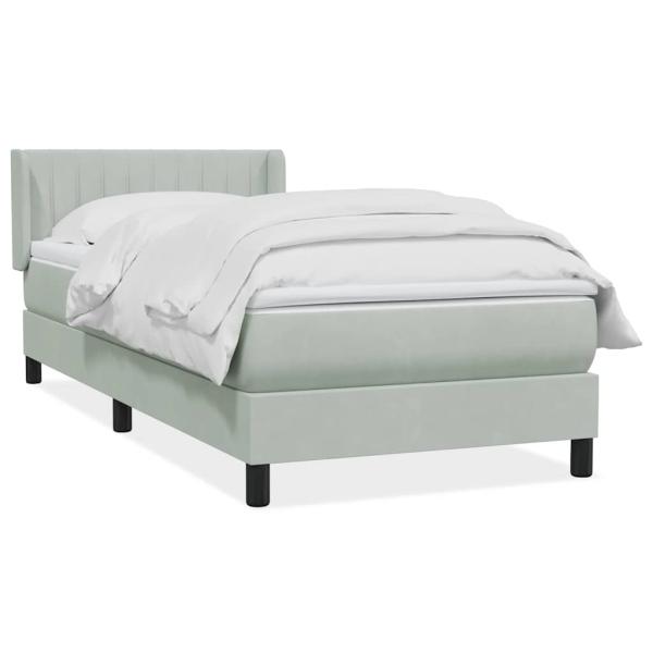Boxspringbett mit Matratze Hellgrau 80x210 cm Samt