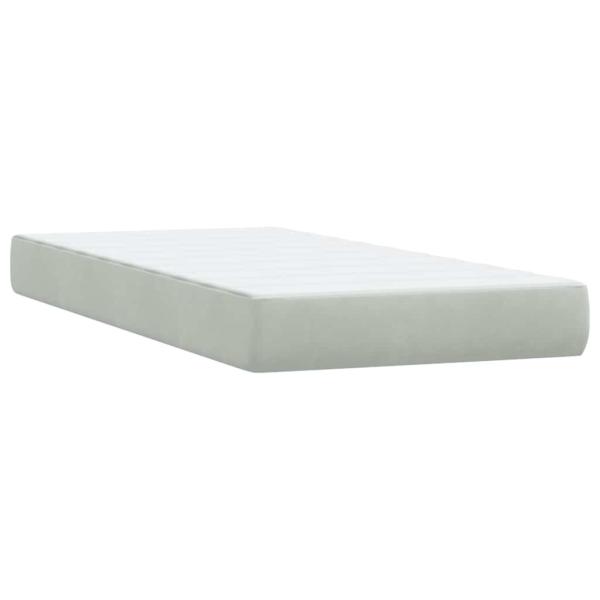 Boxspringbett mit Matratze Hellgrau 80x210 cm Samt