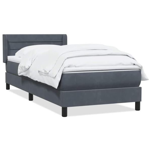 Boxspringbett mit Matratze Dunkelgrau 80x210 cm Samt