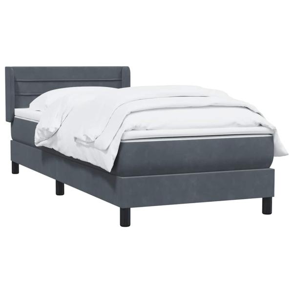 Boxspringbett mit Matratze Dunkelgrau 80x210 cm Samt
