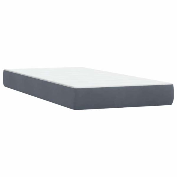 Boxspringbett mit Matratze Dunkelgrau 80x210 cm Samt