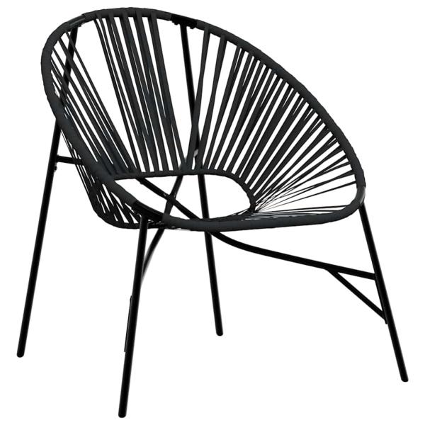 Gartenstuhl-Set 3-tlg. Schwarz Poly Rattan