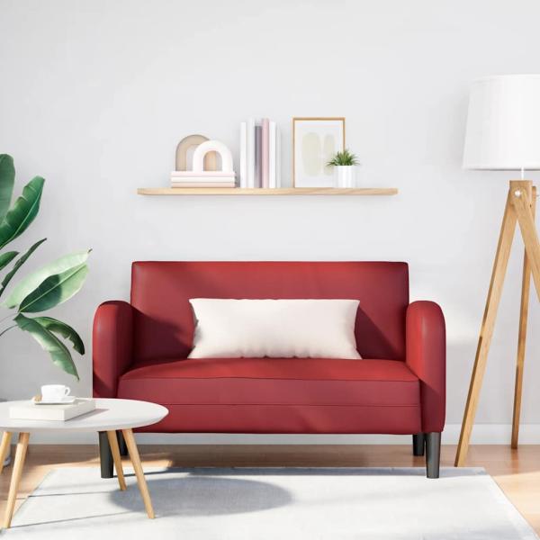 ARDEBO.de - Zweisitzer-Sofa Weinrot 110 cm Kunstleder