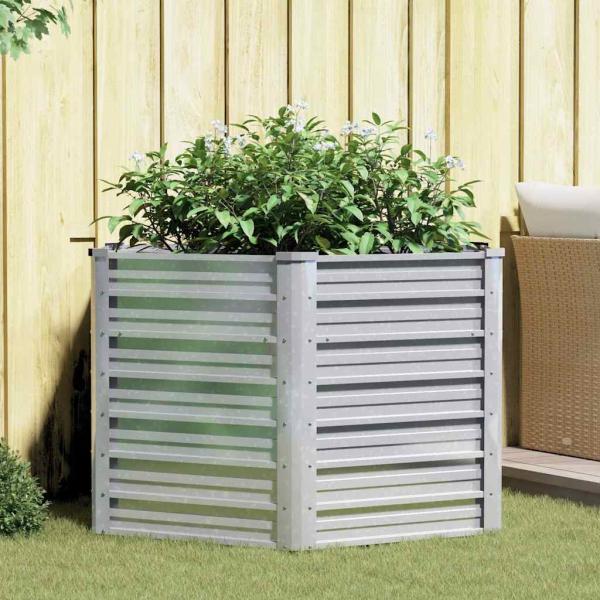 ARDEBO.de - Garten-Hochbeet 129x77 cm Verzinkter Stahl Silber