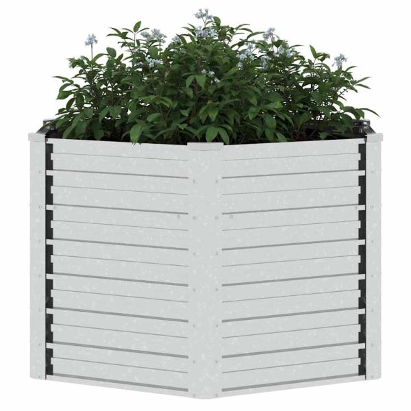 Garten-Hochbeet 129x77 cm Verzinkter Stahl Silber