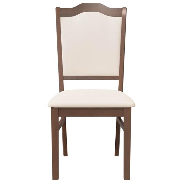 Esszimmerstühle mit Kissen 2 Stk. Braun Massivholz Gummibaum