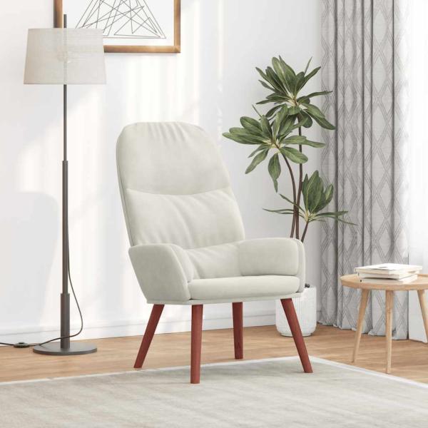 ARDEBO.de - Relaxsessel Cremeweiß Samt
