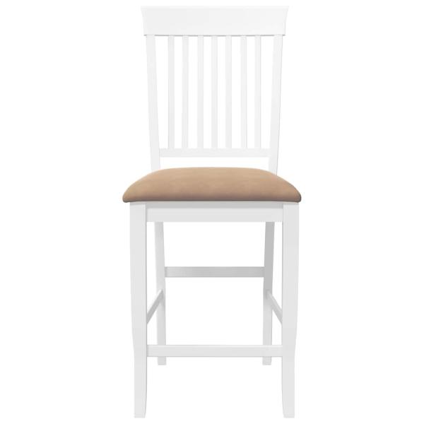 Barhocker mit Kissen 2 Stk. Weiß Massivholz Gummibaum