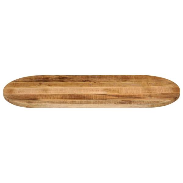 Tischplatte 80x40x2,5 cm Oval Raues Massives Mangoholz