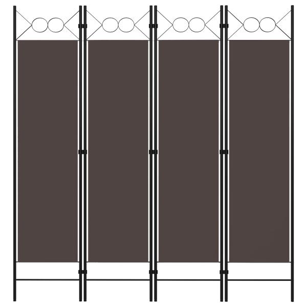 ARDEBO.de - 4-tlg. Raumteiler Braun 160 x 180 cm