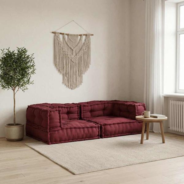 ARDEBO.de - 2-Sitzer-Modulsofa Kastanienbraun 140x70x36 cm Stoff