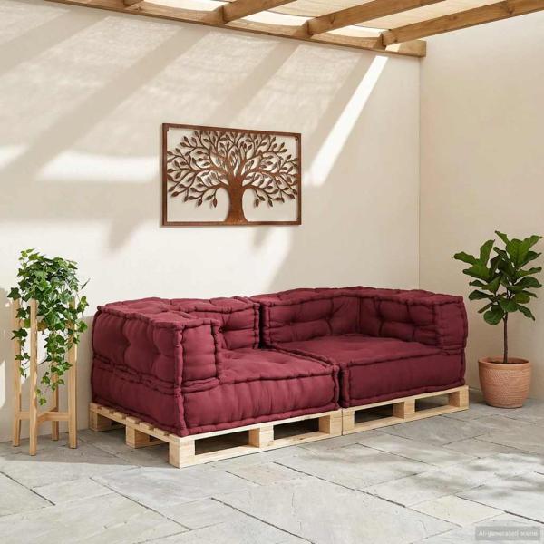 2-Sitzer-Modulsofa Kastanienbraun 140x70x36 cm Stoff