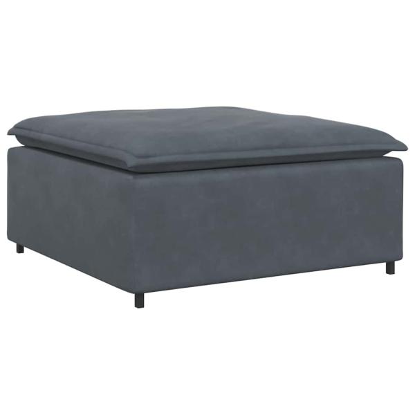 Modulares Sofa mit Fu?hocker Kissen Samt Dunkelgrau