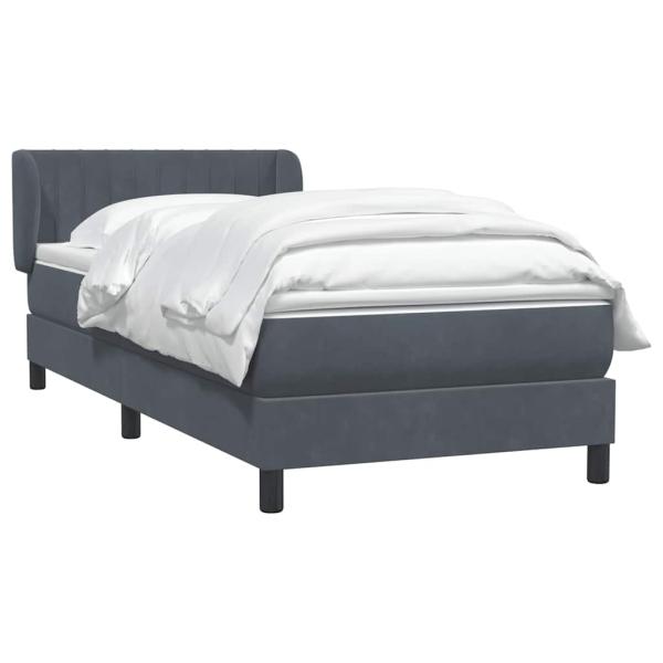 Boxspringbett mit Matratze Dunkelgrau 80x210 cm Samt